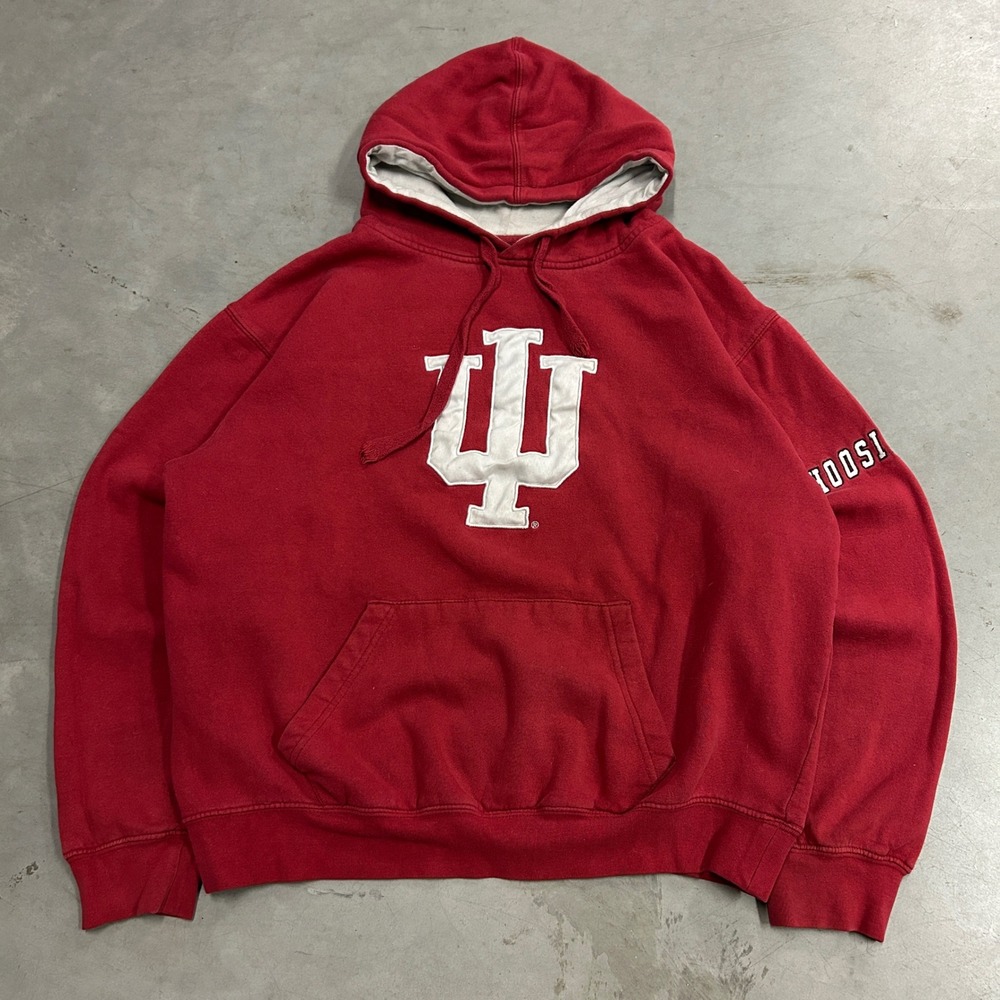 Indiana University Hoosiers Hoodie Red Colosseum Campus Heritage Mens Large IU